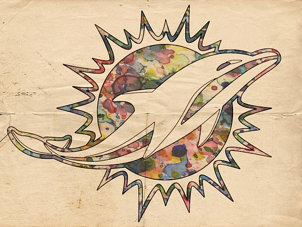 Miami Dolphins Vintage Logo Jigsaw Puzzle by Florian Rodarte - Pixels