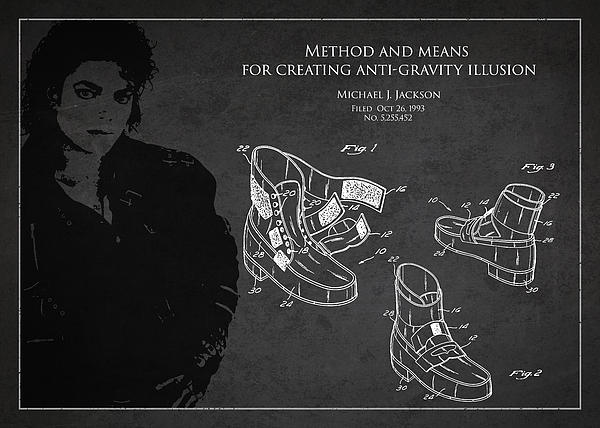 Michael Jackson Anti-Gravity Shoe Patent Artwork Greeting Card