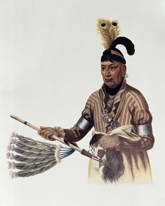 Naw-kaw Or Wood, A Winnebago Chief, Illustration From The Indian Tribes ...