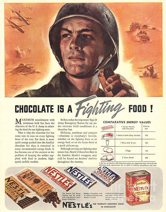 Nestle s 1940s Usa Propaganda Chocolate Greeting Card by The