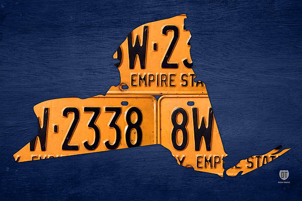 New York Sports Team License Plate Art Giants Rangers Knicks Yankees Youth  T-Shirt by Design Turnpike - Pixels