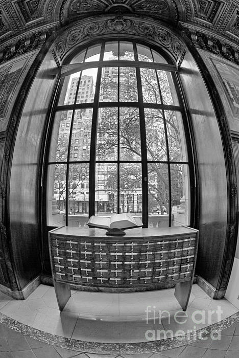Jerry Fornarotto - NYC Library Windows Black and White
