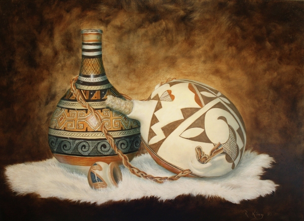 Roena King - Oil Painting - Indian Pots