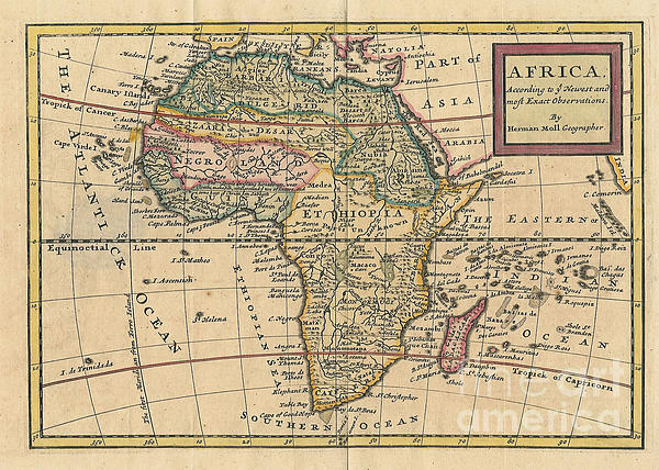 Old World Map Of Africa Old World Map of Africa Greeting Card for Sale by Inspired Nature 