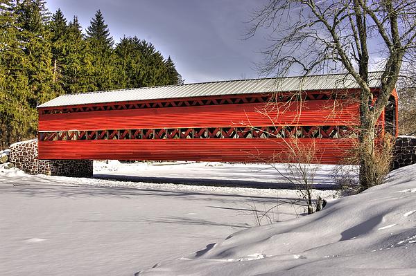 Michael Mazaika - Pennsylvania Country Roads - Sachs Covered Bridge Over Marsh Creek B1 - Adams County Winter