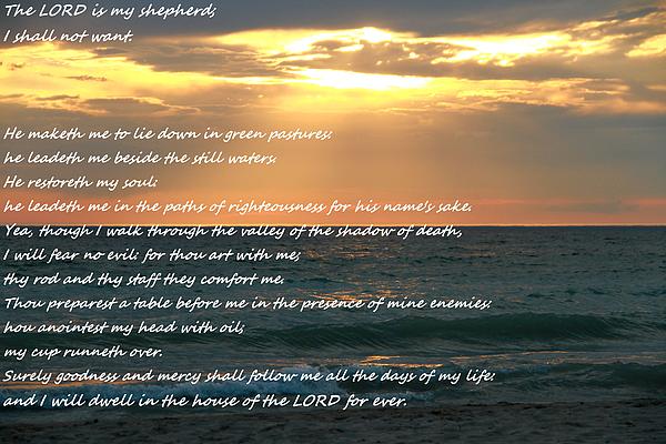 Psalm 23 Beach Sunset Shower Curtain for Sale by Dan Sproul