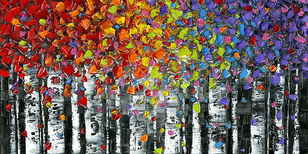 Abstract Birch store Trees Acrylic Painting