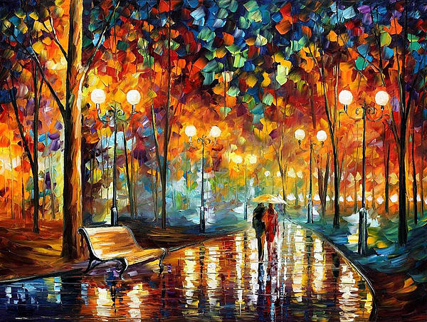 Rain's Rustle 2 - PALETTE KNIFE Oil Painting On Canvas By Leonid ...