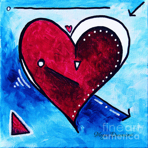 Red Blue Heart Love Painting Pop Art Joy by Megan Duncanson Shower ...