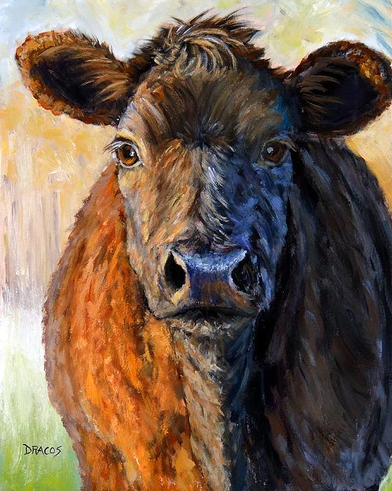 Red Cow Just Before Sunset by Dottie Dracos