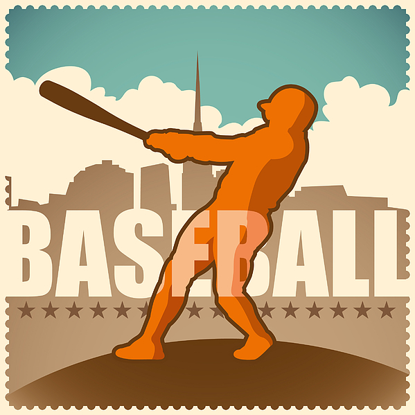 Retro Baseball Poster Vector Jigsaw Puzzle by Radoman Durkovic - Pixels