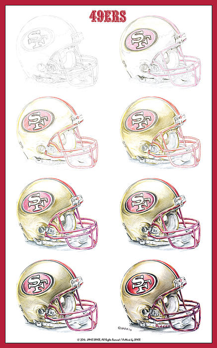 San Francisco 49ers Helmet Greeting Card by James Sayer