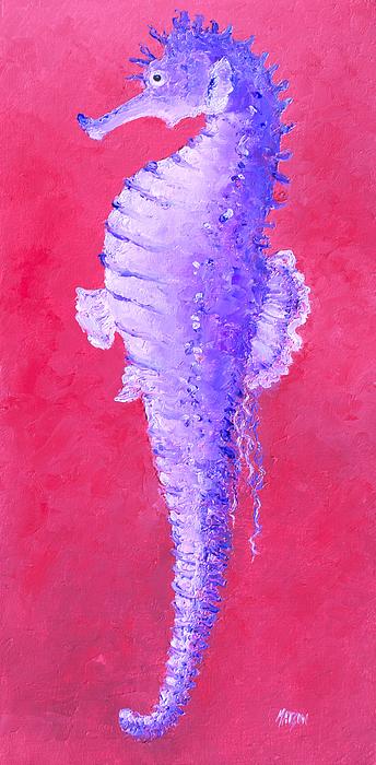 Seahorse love original acrylic painting high quality 14x14”