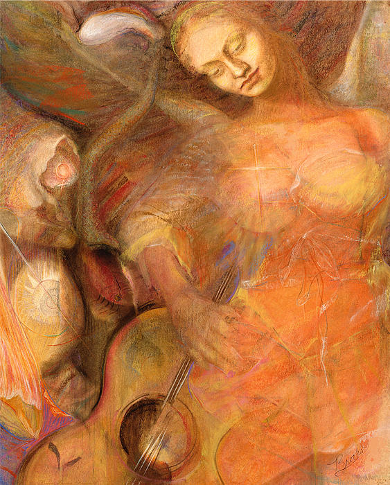 Brooks Garten Hauschild - Shedding a Little Light on the Situation - Original Soft Pastel Art - Angelic Pastel Painting
