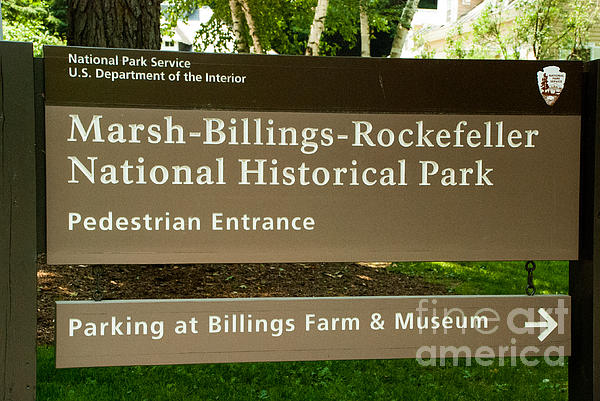 Sign To The Marsh Billings Rockefeller National Historic Park Woodstock ...