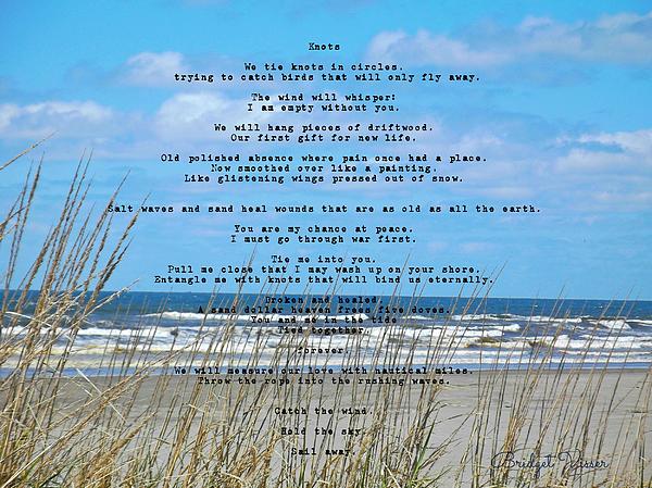 Soft Surf and Sand with Knots poem Beach Towel for Sale by Bridget Visser