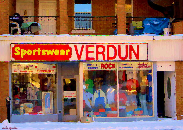 Sportswear Verdun Apparel And Accessories 3751 Wellington Montreal Winter  Scene Carole Spandau Yoga Mat by Carole Spandau - Fine Art America