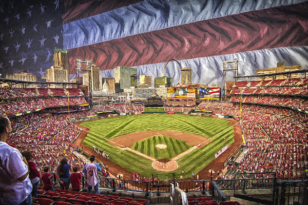 Busch Stadium St. Louis Cardinals Day Paint Photograph by David Haskett II  - Fine Art America