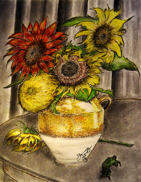 Still Life Clay Vase with 5 Sunflowers iPhone Case by Jose A Gonzalez Jr - Fine  Art America