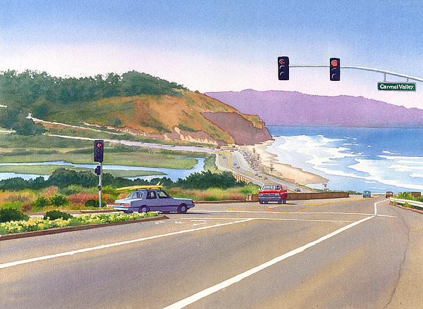 Mary Helmreich - Surfers on PCH at Torrey Pines