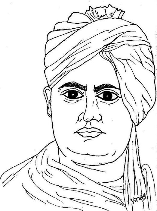 Swami Vivekananda outline drawing - How to draw swami vivekananda drawing  easy for youth day - YouTube