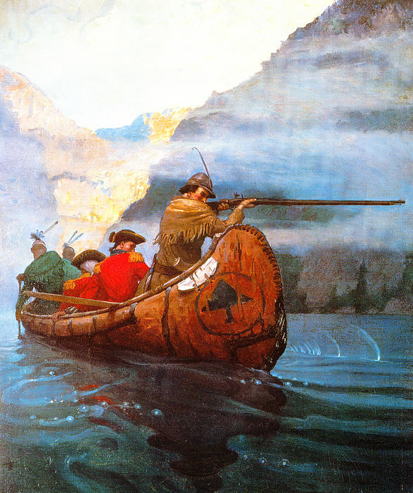 The Flight Across The Lake From The Last Of The Mohicans by N C Wyeth