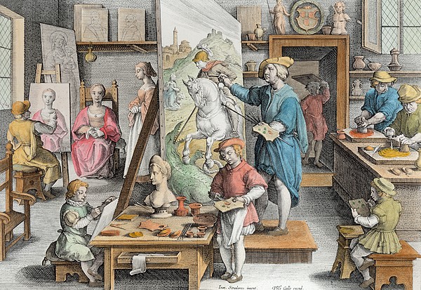 The Invention Of Oil Paint, Plate 15 Fleece Blanket by Jan van der