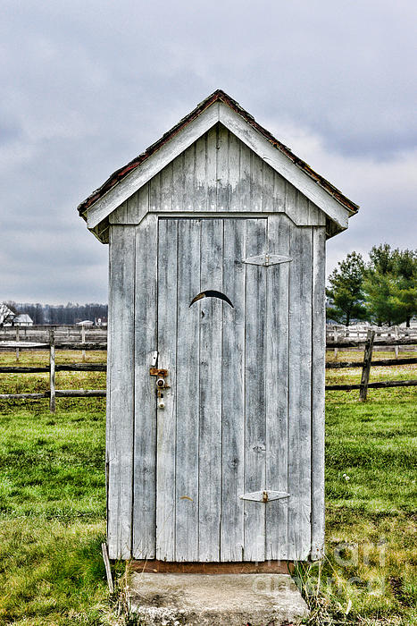 Outhouses Novelty Shower Curtain, Towels, Soap Dish, Tissue Box