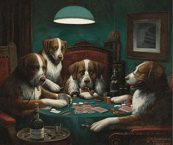 Poker Dogs (1852pz) - 500 Piece Jigsaw Puzzle