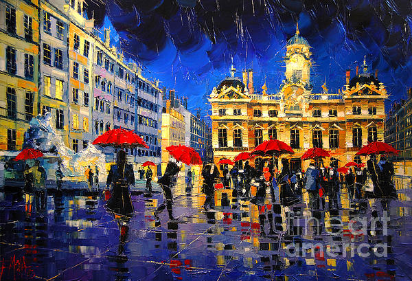 Mona Edulesco - The Red Umbrellas Of Lyon