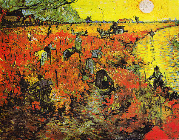 The Red Vineyard At Arles by Celestial Images