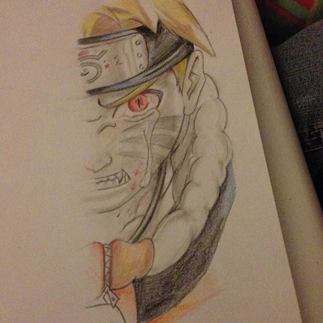 Throwback Anime Drawing Of Naruto Greeting Card by Julia Campbell