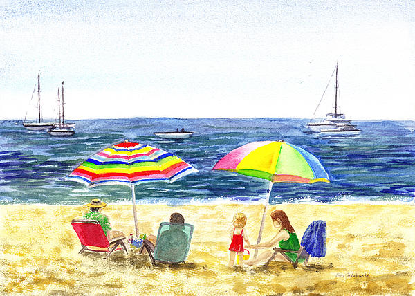 Irina Sztukowski - Two Umbrellas On The Beach California 