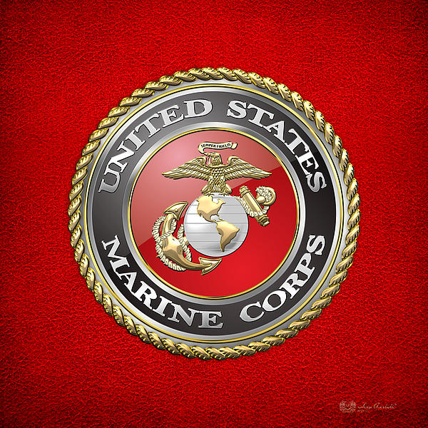 U. S. Marine Corps - U S M C Emblem Greeting Card for Sale by Serge ...