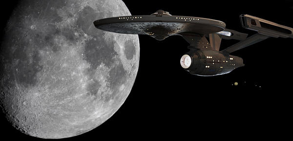 Jason Politte - USS Enterprise with the Moon and Jupiter