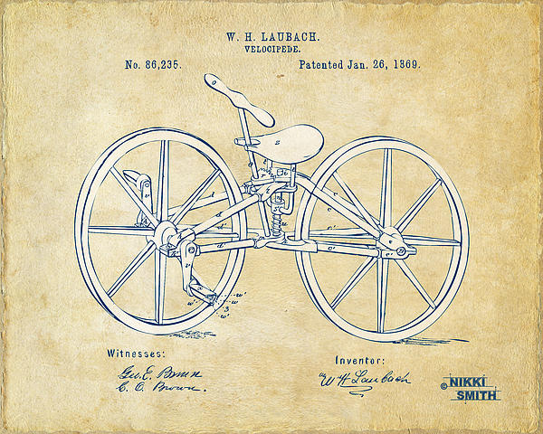 Vintage Bicycle History 1869 boneshaker velocipede 11 x 14/" Photo Print