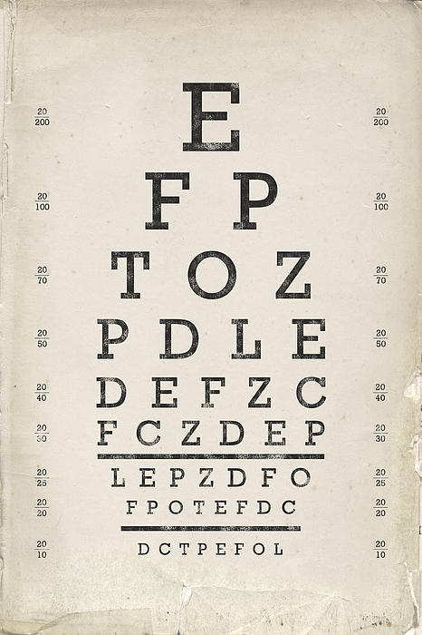 Snellen Chart Optimetric Eyesight Test Greeting Card for Sale by