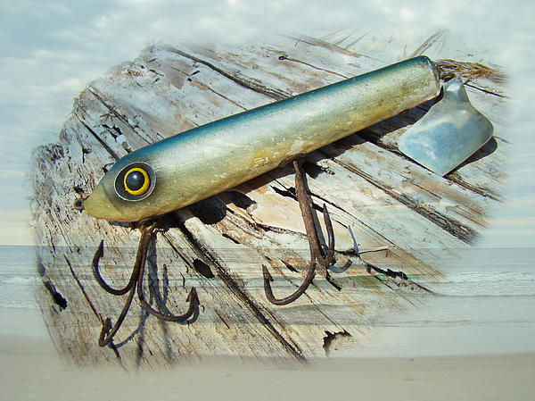 Cap'n Bill Swimmer Vintage Saltwater Fishing Lure Art Print by Carol Senske  - Pixels