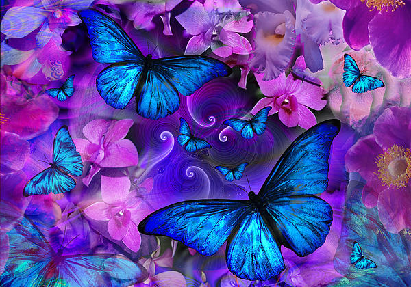 1000-Piece Flower Butterfly Puzzle — Purple Gradient Floral Fantasy, Starry Night Challenging Adult Puzzle