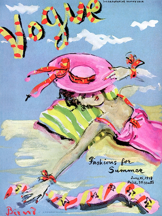 Christian Berard - Vogue Cover Illustration Of A Woman With Her Face
