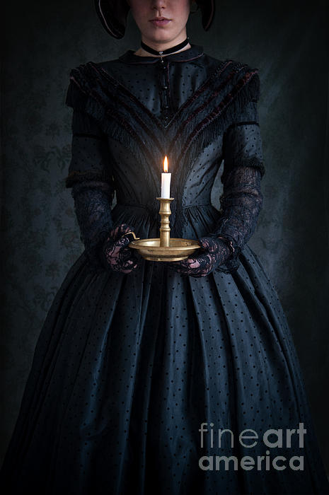 Woman In A Victorian Mourning Dress Holding A Candle Jigsaw Puzzle by Lee  Avison - Pixels