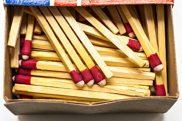 Wooden Stick Matches In Box Zip Pouch by Donald Erickson - Fine