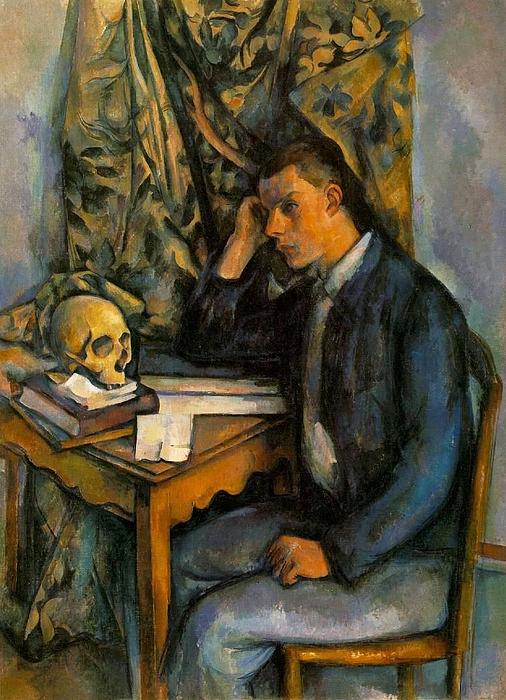 Young Man with a Skull Hand Towel by Paul Cezanne Fine Art America