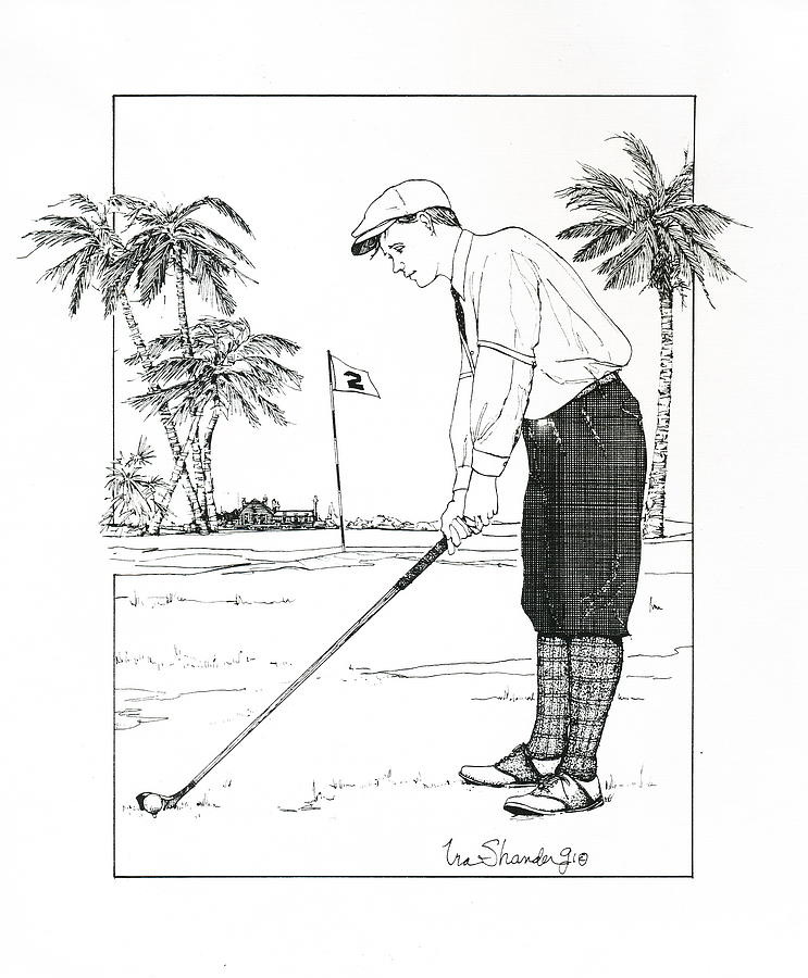  1920s Vintage Golfer Drawing by Ira Shander