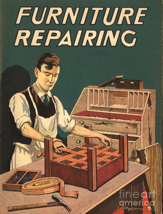 1940s Drawing -  1940s Uk Furniture Repairing Diy by The Advertising Archives