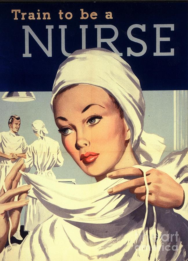 1950s Drawing -  1950s Uk Nurses Hospitals Medical by The Advertising Archives