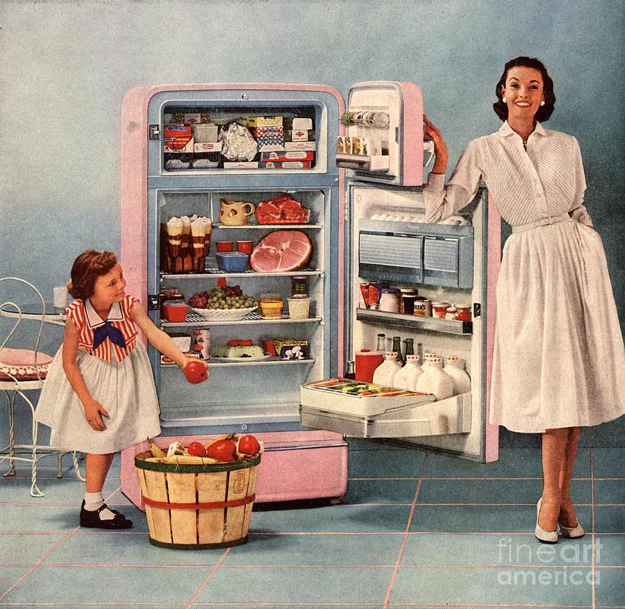 1950s Usa Fridges Housewives Housewife Drawing by The Advertising ...