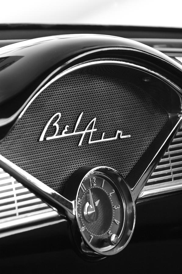  1956 Chevrolet Belair Dashboard Clock Photograph by Jill Reger
