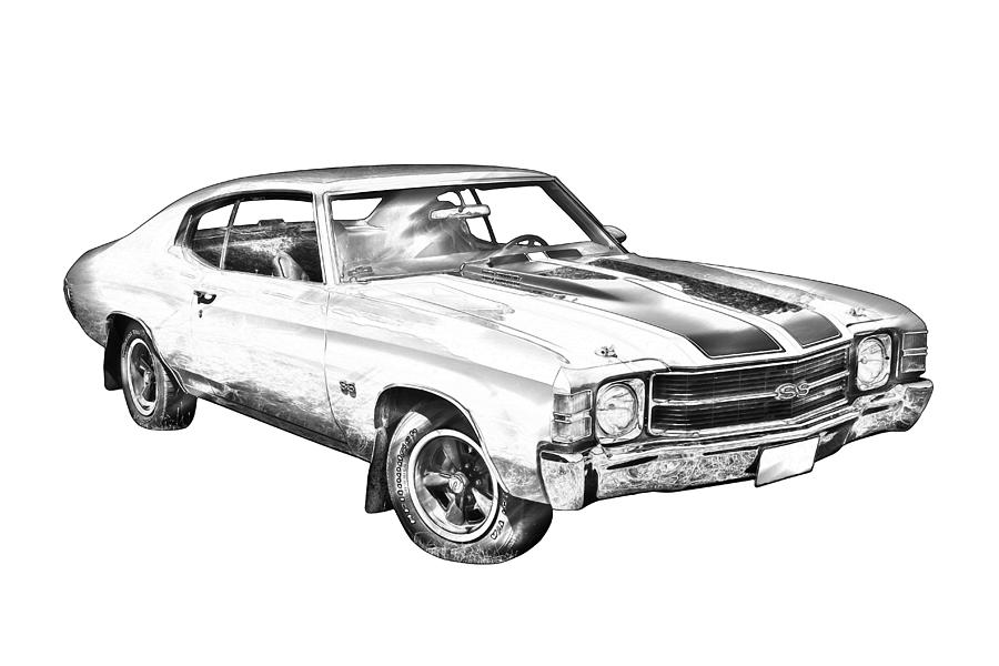  1971 chevrolet Chevelle SS Illustration Photograph by Keith Webber Jr