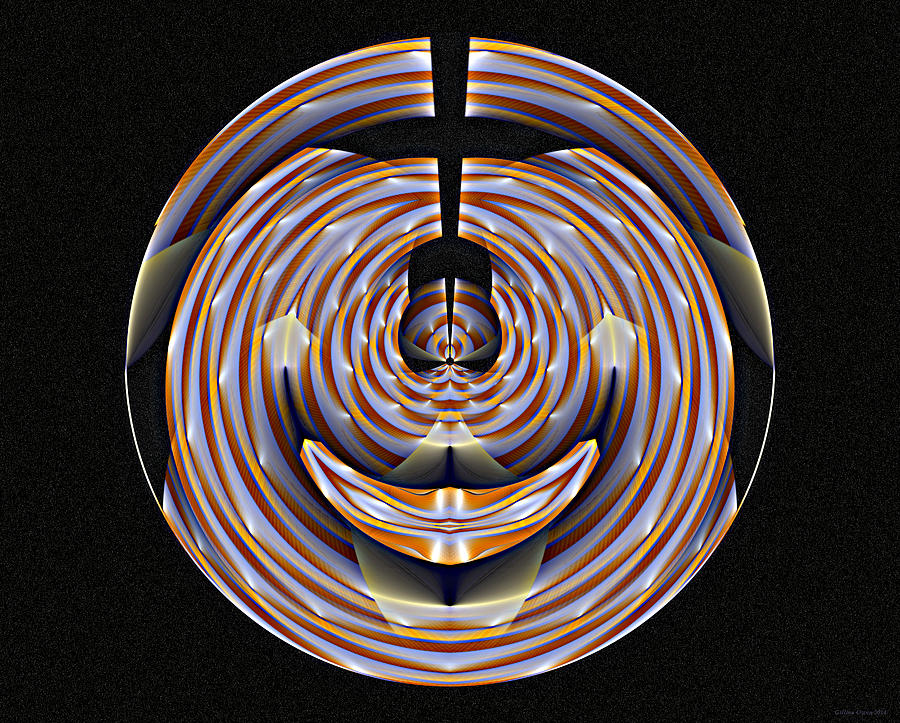  3D Paper Circle in Space Digital Art by Gillian Owen